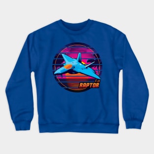 Neon Retro F-22 Raptor Crewneck Sweatshirt